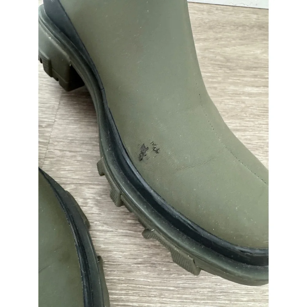 Rag & Bone Shiloh Sport Boots Olive Green Rubber Lug Sole Ankle Boots 38.5